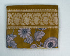 Mehendi Green Banarasi Linen Saree
