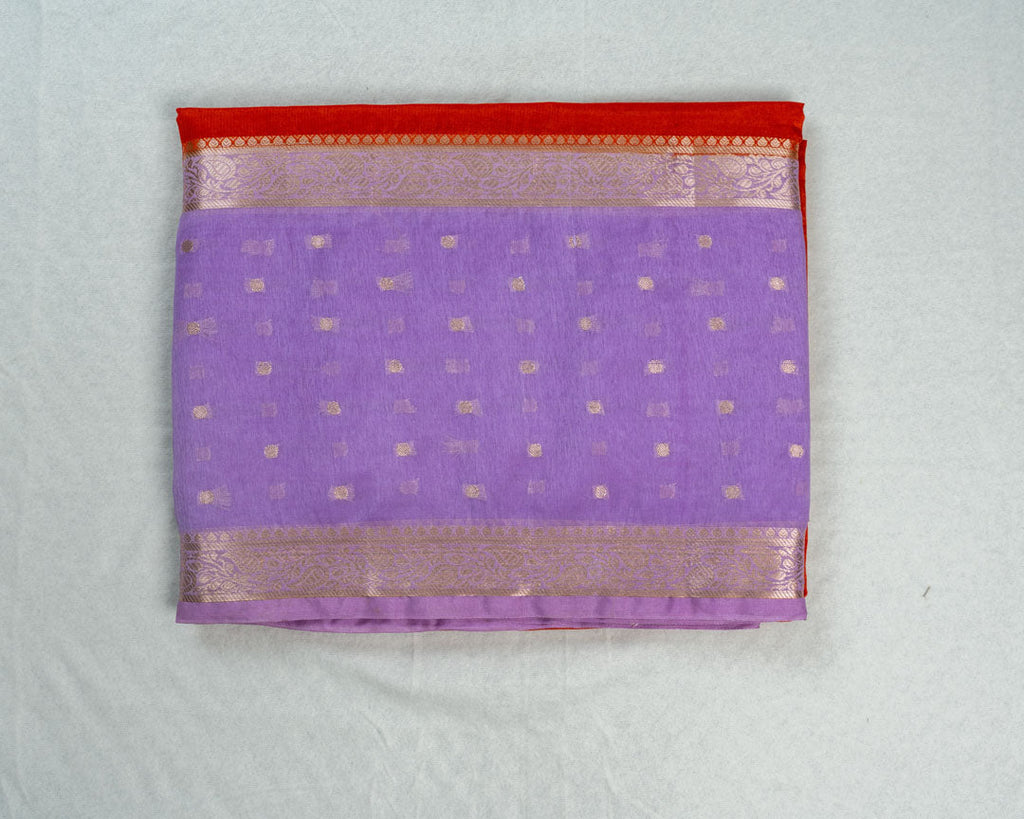 Red Banarasi Tussar Silk Saree