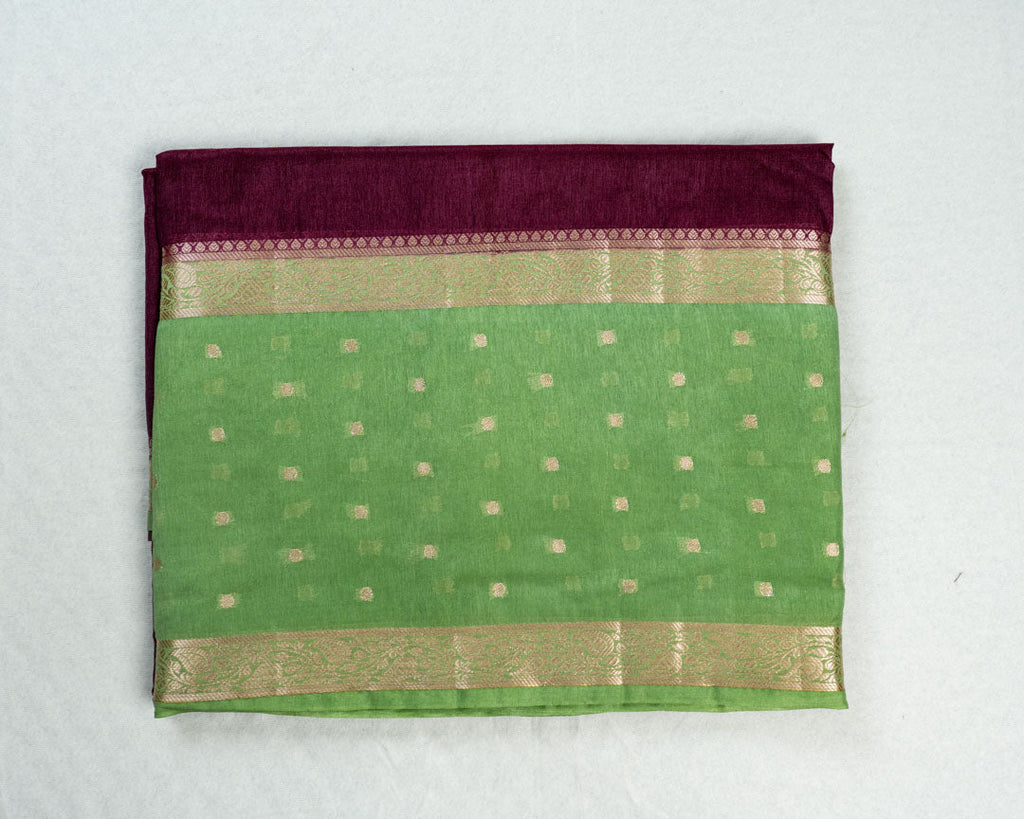 Maroon Banarasi Tussar Silk Saree