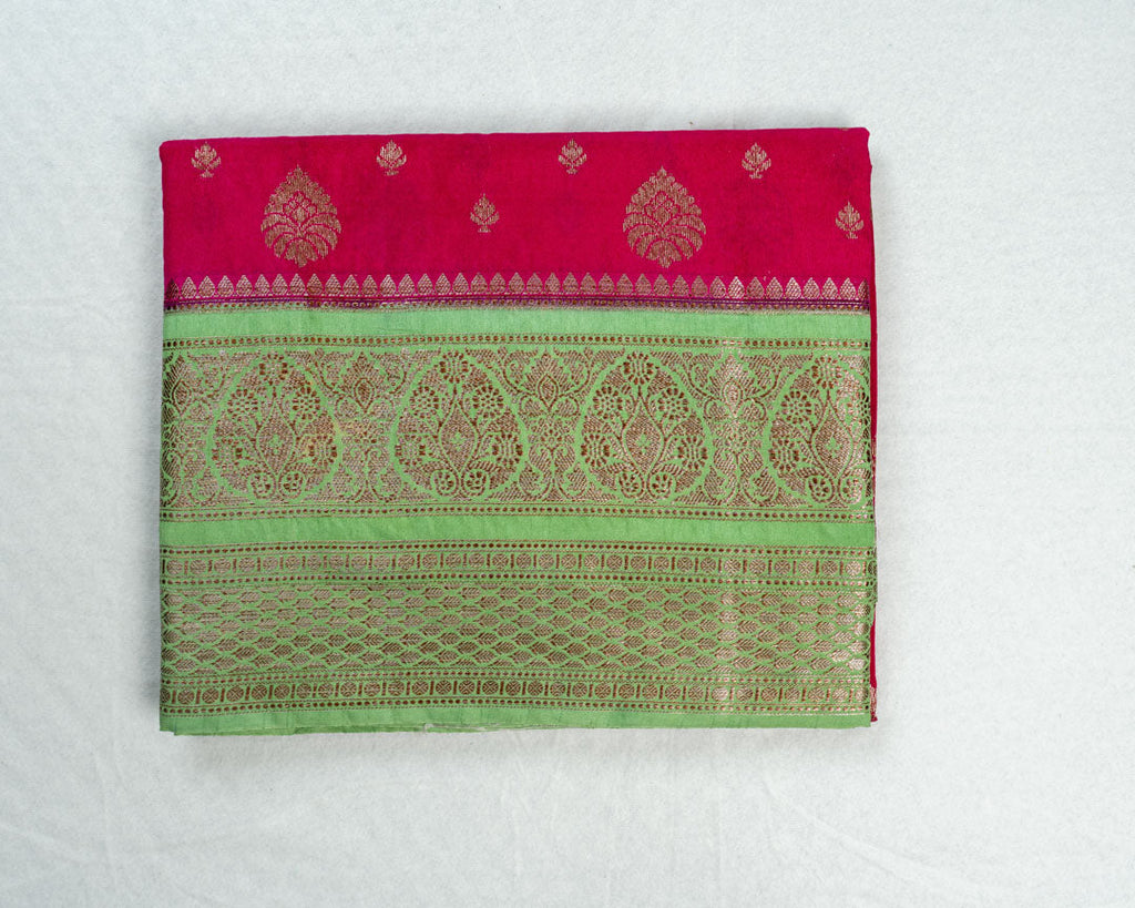 Pink Banarasi Tussar Silk Saree