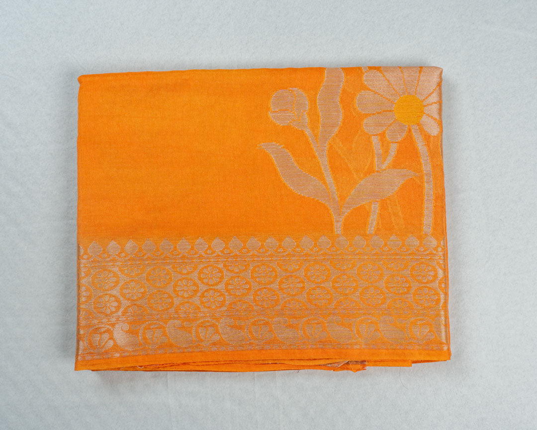Orange Banarasi Chiniya Saree
