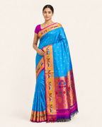Pure handloom Gadwal saree catalog 40 — modeled view with minimal jewelry