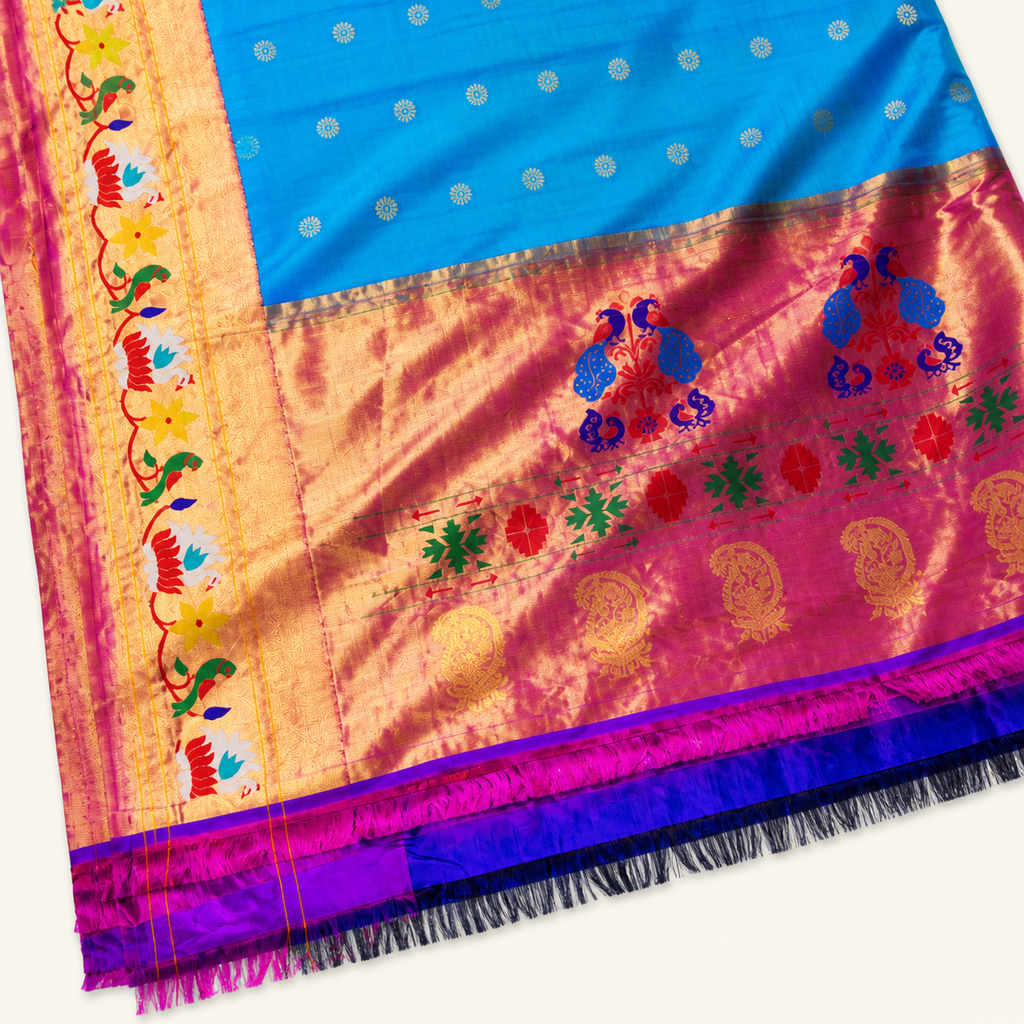 Pure handloom Gadwal saree catalog 40 — pallu detail
