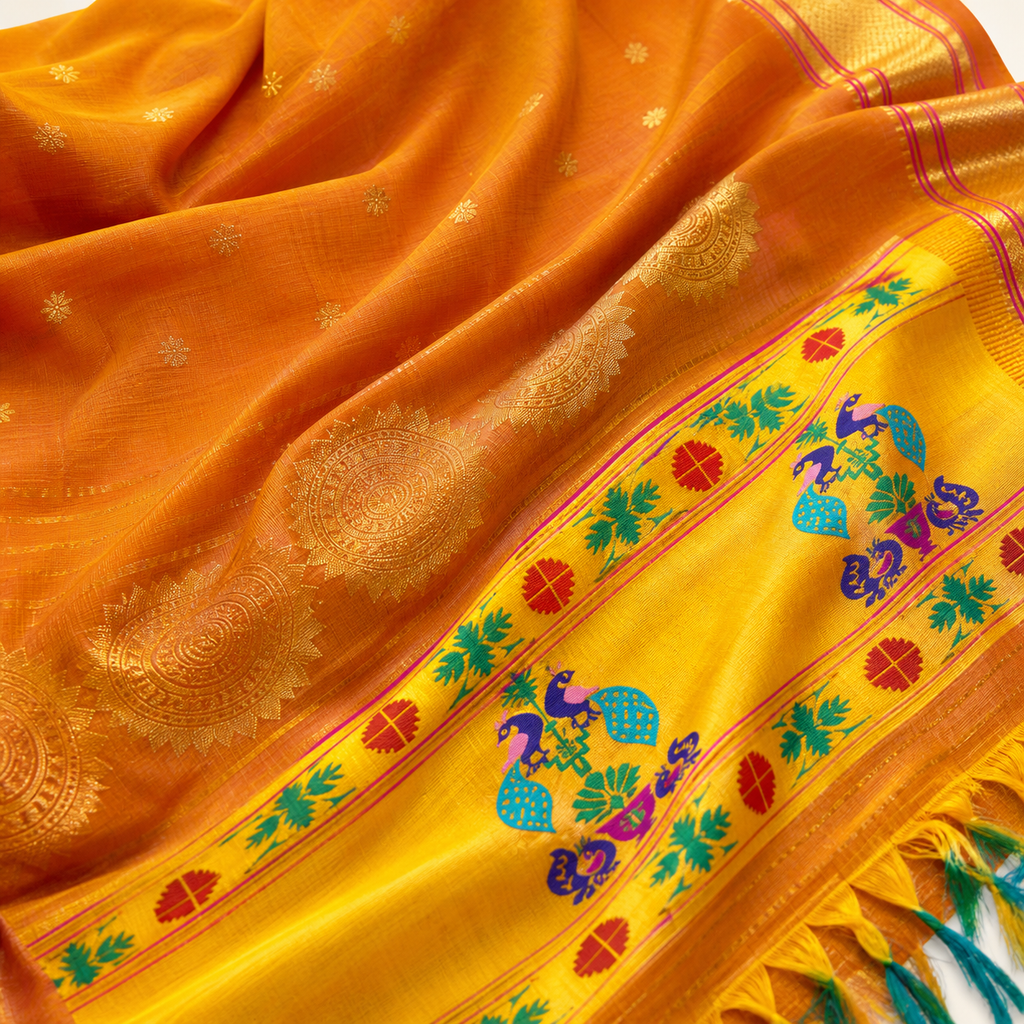 Pure handloom Gadwal saree catalog 41 — fabric close-up