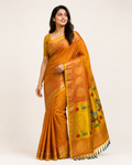 Pure handloom Gadwal saree catalog 41 — modeled view with minimal jewelry