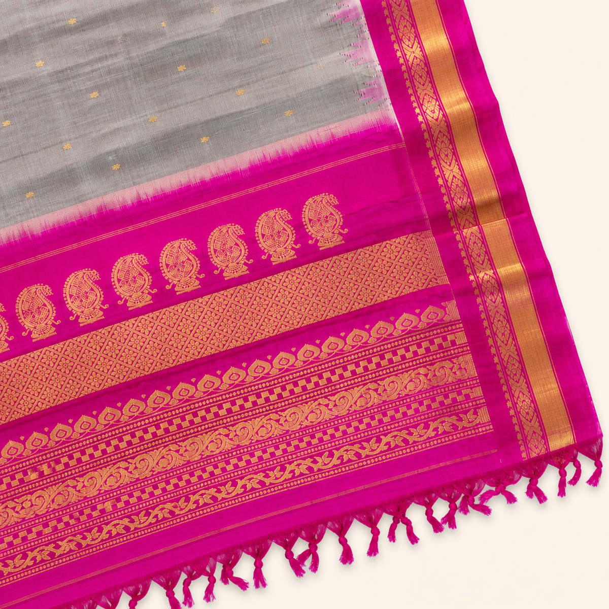 Pure handloom Gadwal saree catalog 43 — border detail
