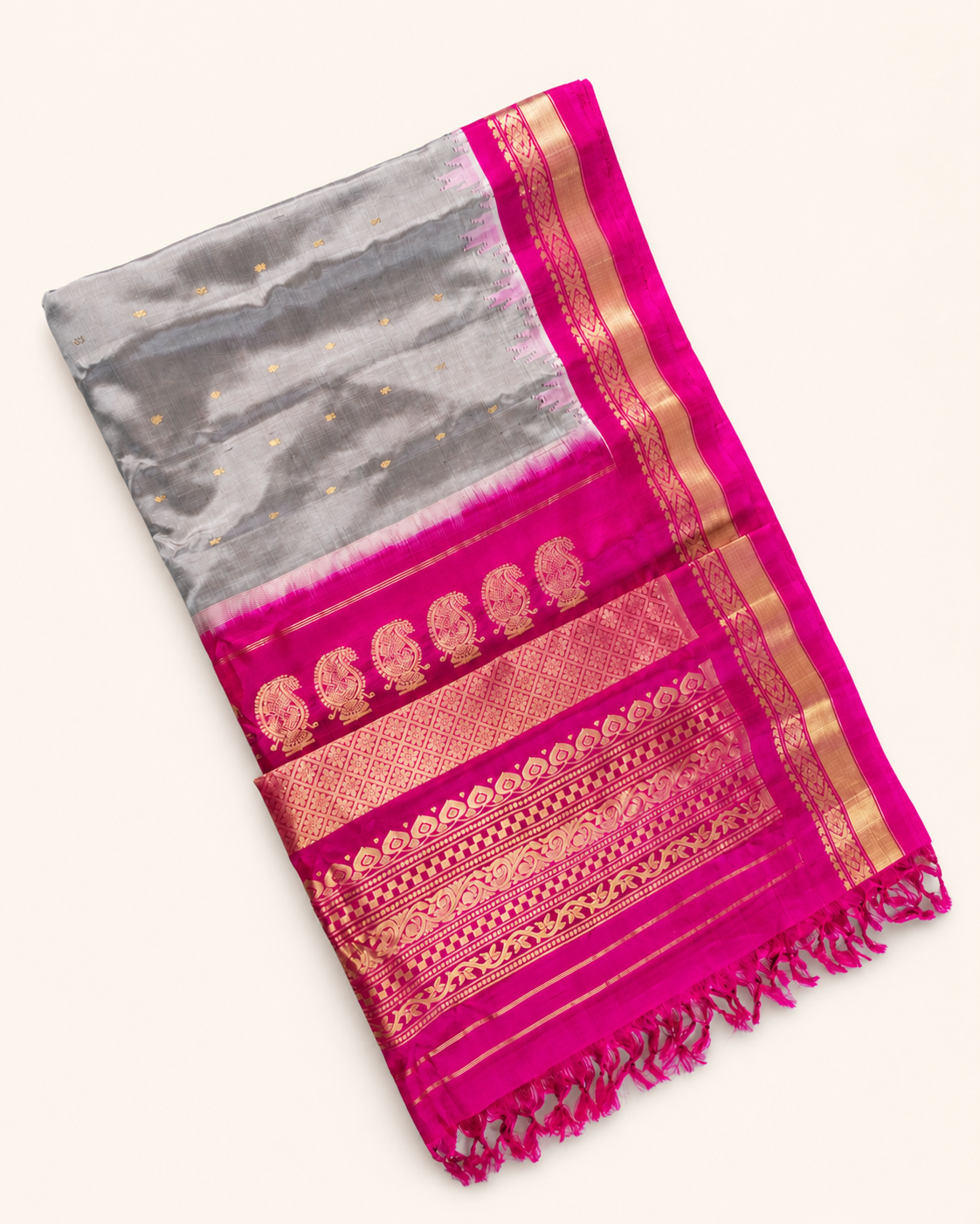 Pure handloom Gadwal saree catalog 43 — studio product view