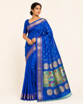 Pure handloom Gadwal saree catalog 44 — modeled view with minimal jewelry