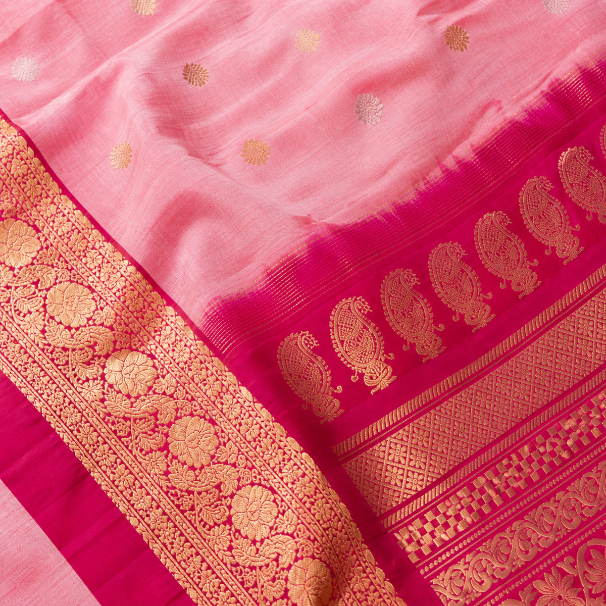 Pure handloom Gadwal saree catalog 45 — fabric close-up