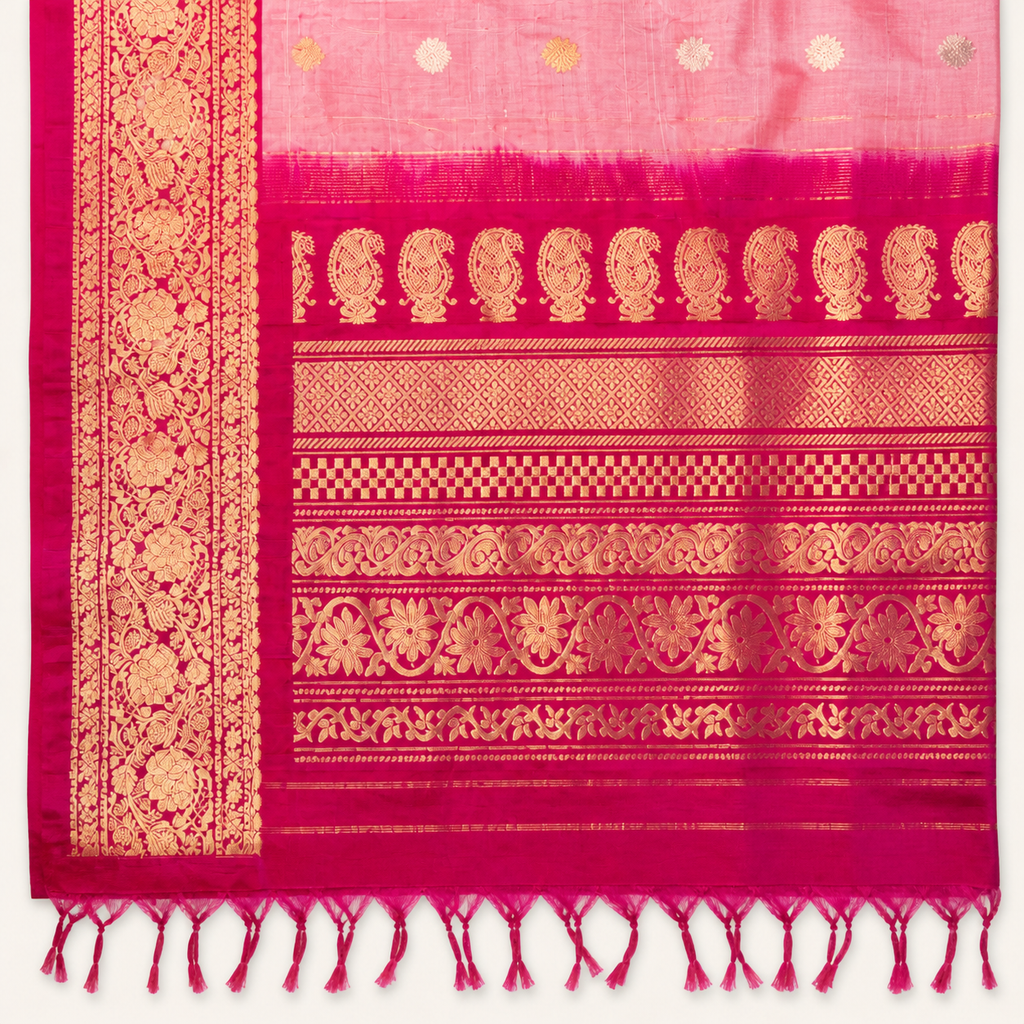 Pure handloom Gadwal saree catalog 45 — pallu detail