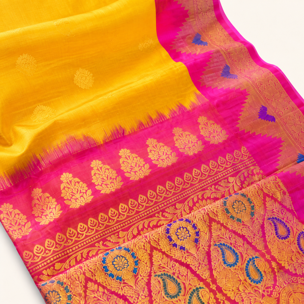Pure handloom Gadwal saree catalog 46 — fabric close-up