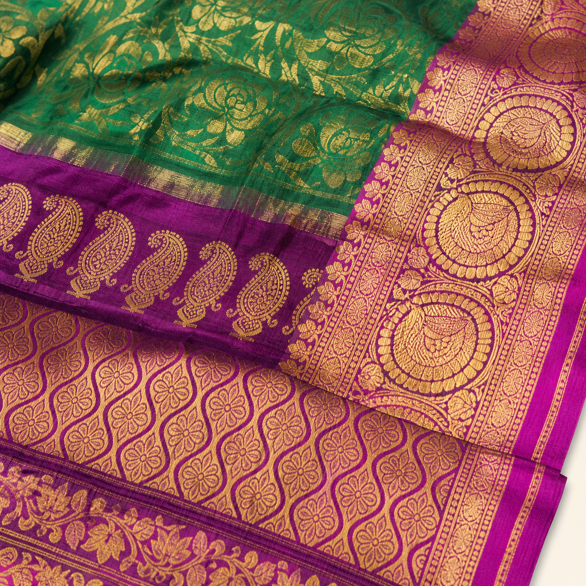 Pure handloom Gadwal saree catalog 47 — fabric close-up