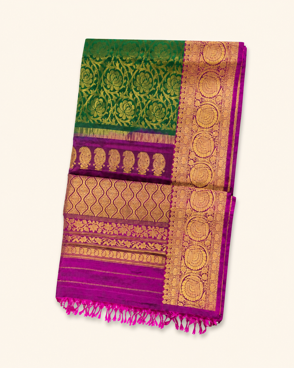 Pure handloom Gadwal saree catalog 47 — studio product view