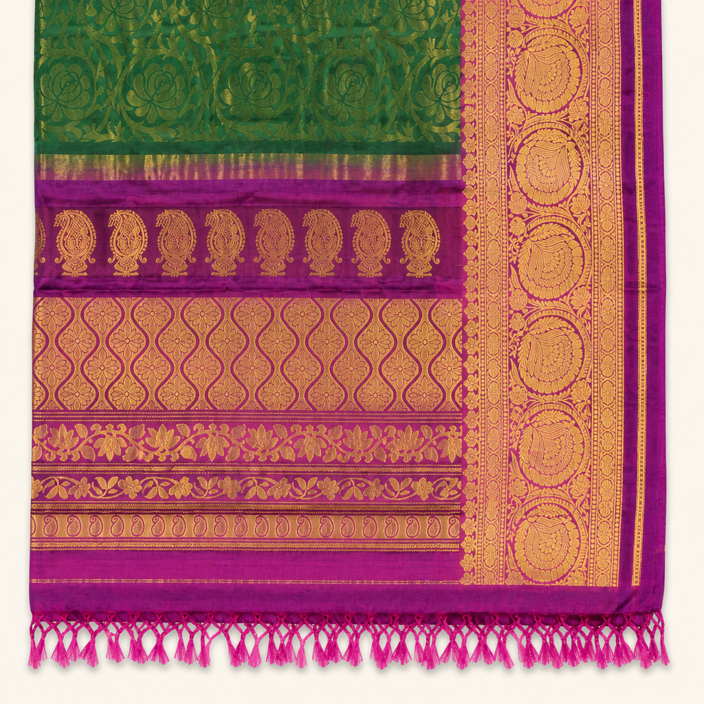 Pure handloom Gadwal saree catalog 47 — pallu detail