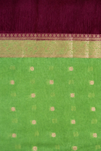 Maroon Banarasi Tussar Silk Saree – border view