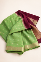 Maroon Banarasi Tussar Silk Saree – hero view