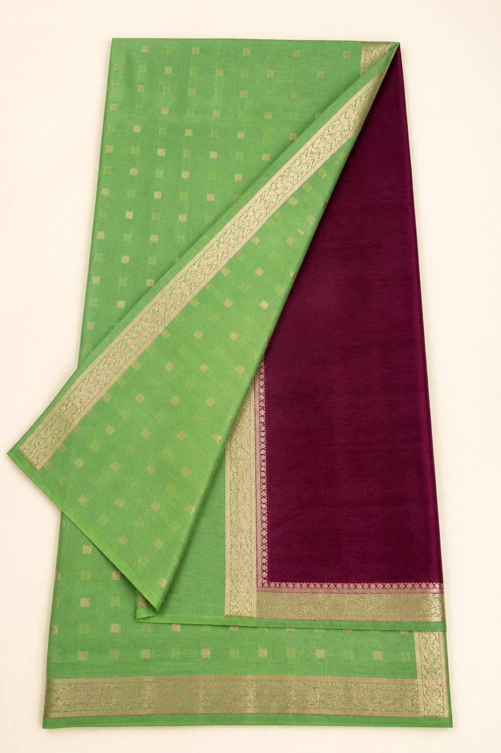 Maroon Banarasi Tussar Silk Saree – pallu view