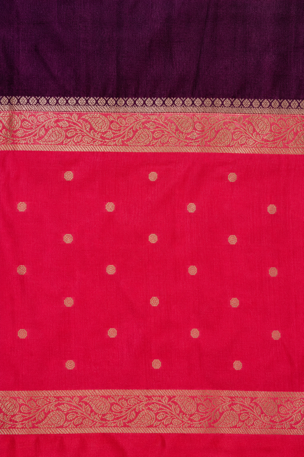 Maroon Banarasi Tussar Silk Saree – border view
