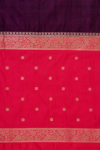 Maroon Banarasi Tussar Silk Saree – border view