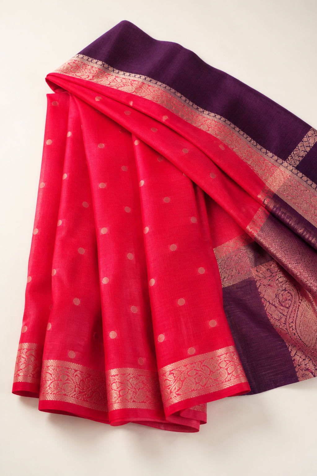 Maroon Banarasi Tussar Silk Saree – hero view