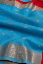 Pink Banarasi Tussar Silk Saree – fabric view