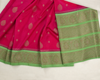 Pink Banarasi Tussar Silk Saree — pallu view