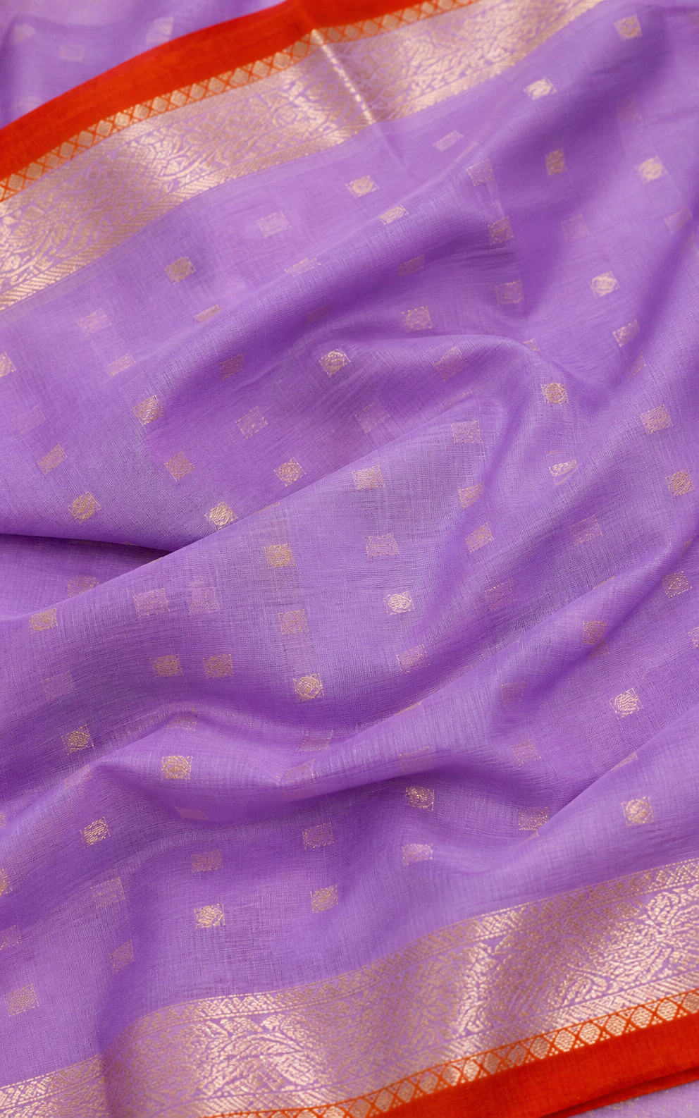 Red Banarasi Tussar Silk Saree – fabric view